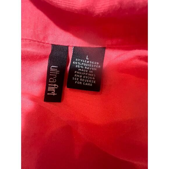 ULTRA FLIRT SALMON PINK LONG SLEEVE BUTTON UP SHIRT DRESS NWT WOMENS LARGE - Picture 9 of 9